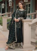 Rangoli Silk Green Festival Wear Embroidery Work Readymade Plazzo Suit